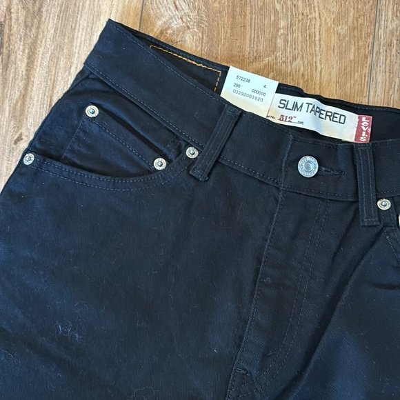 NWT Levi’s 512 black slim tapered jeans size 6 - Picture 4 of 9